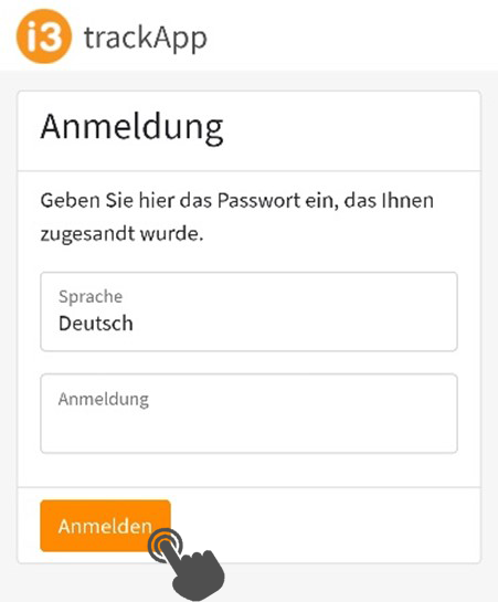 Anmeldung i3 trackApp