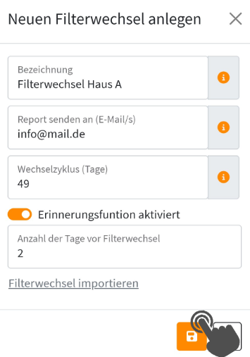 Erinnerungsfunktion aktiviert