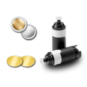 Image composition consisting of two i3 TrackPor M air monitor cassettes and the membranes i3 TrackPor, i3 TrackPor R and i3 TrackPor PAR