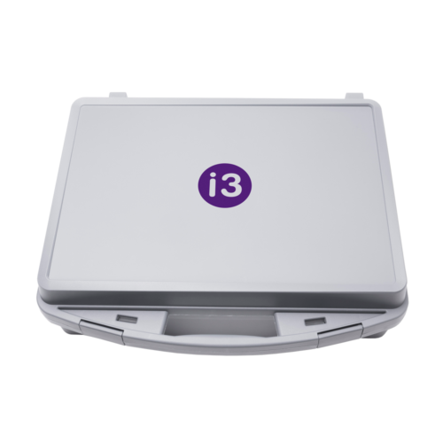 Front view of the closed, lying case of the vacuum filtration unit